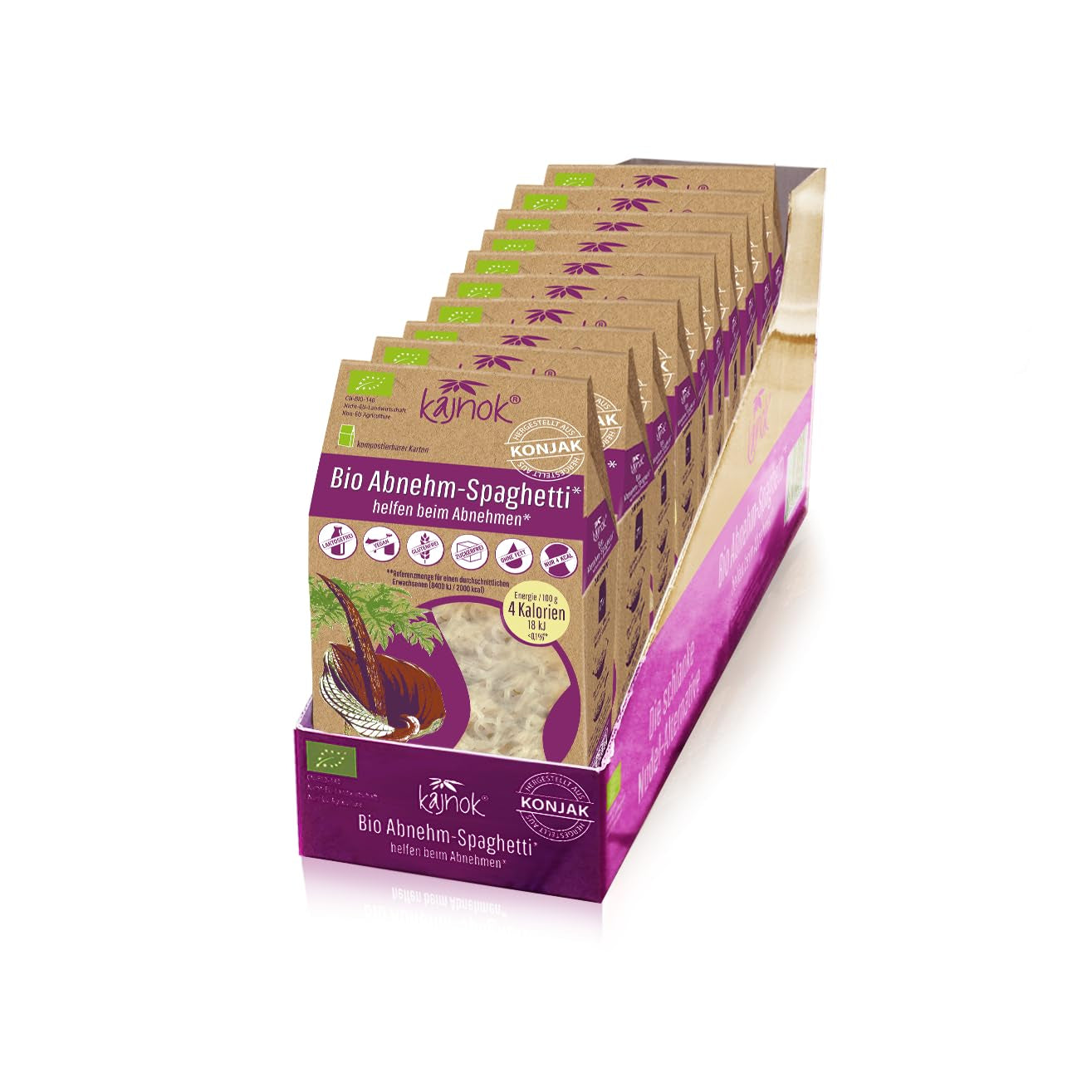 Espaguetis Adelgazantes Orgánicos: Espaguetis Konjac - Fideos Shirataki Orgánicos para Adelgazar - Ideal para Dietas Bajas en Carbohidratos - La Mejor Alternativa de Pasta para Dieta, Fitness y Estilo de Vida Saludable 10 Pack 2,7kg