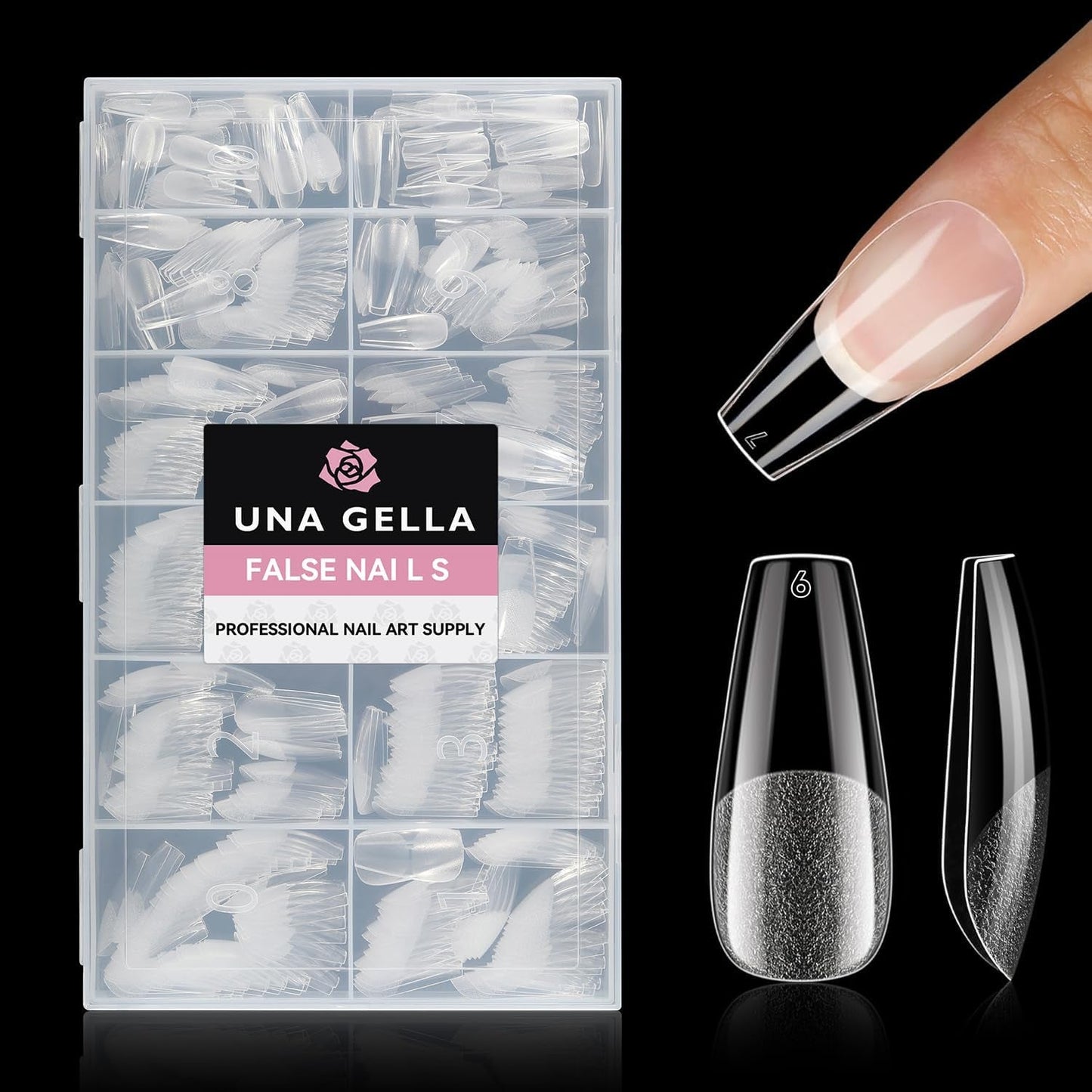 Puntas de uñas de Gel de bailarina, 216 Uds., 12 tamaños, puntas de uñas de Gel suave, juego de extensiones de uñas de cobertura completa, arte semimate DIY para el hogar