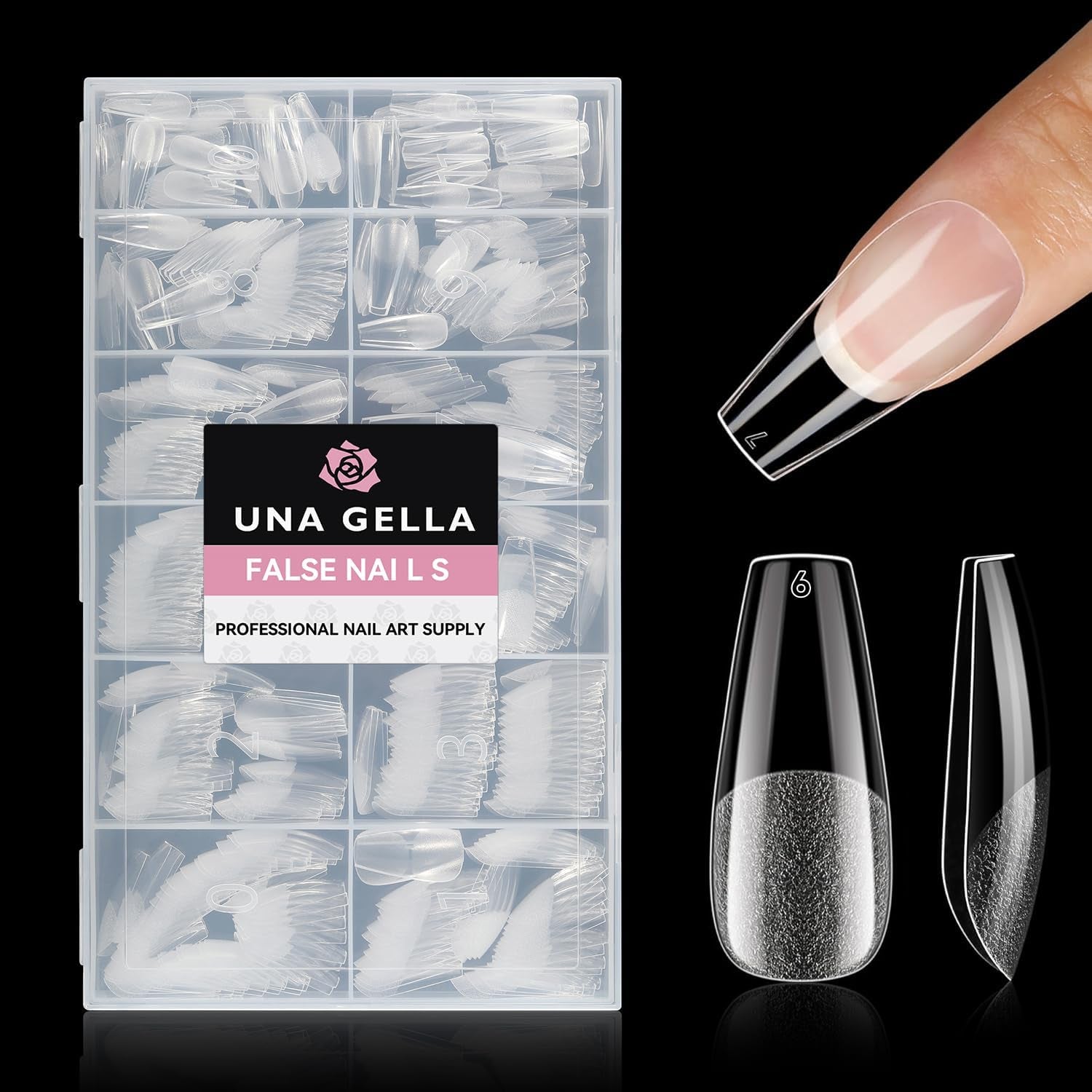 Puntas de uñas de Gel de bailarina, 216 Uds., 12 tamaños, puntas de uñas de Gel suave, juego de extensiones de uñas de cobertura completa, arte semimate DIY para el hogar