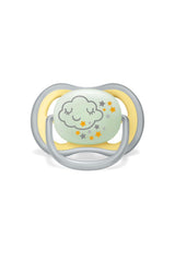 Chupete nocturno Philips AVENT Ultra Air para bebés de más de 18 meses que brilla en la oscuridad, paquete doble Nube/Tigre (modelo SCF376/01)