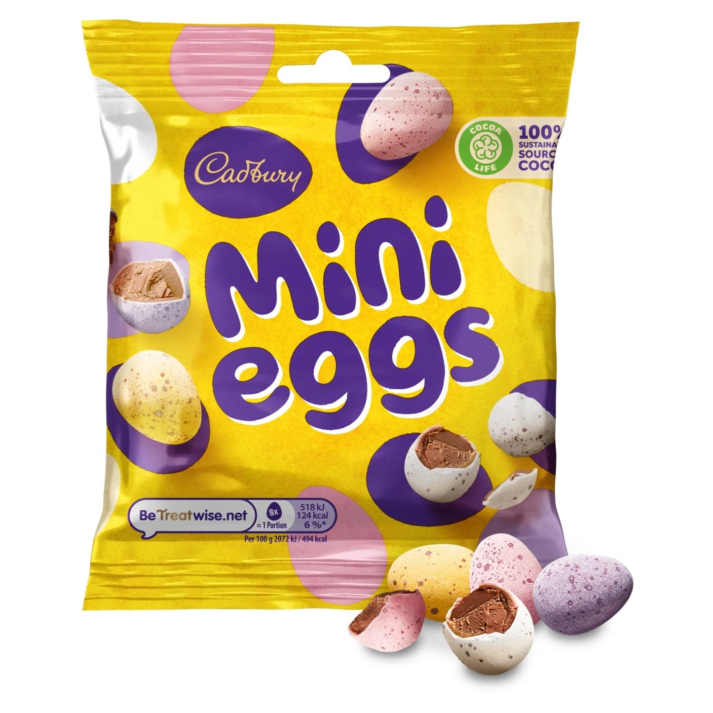 Bolsa sólida de pequeños huevos de chocolate (80 g) en una bandeja de azúcar crujiente (Easter Forms)