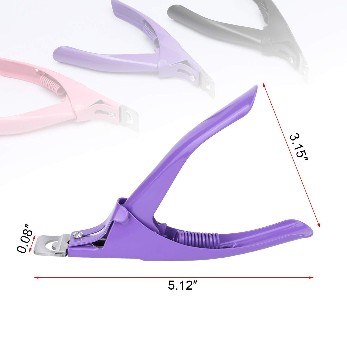 MWOOT 3 Piezas Alicates para Uñas Postizas Alicates para Uñas Acrílico, Cortador de Puntas de Uñas de Acero Inoxidable Herramienta de Manicura para Uñas de Gel Artificiales Acrílicas