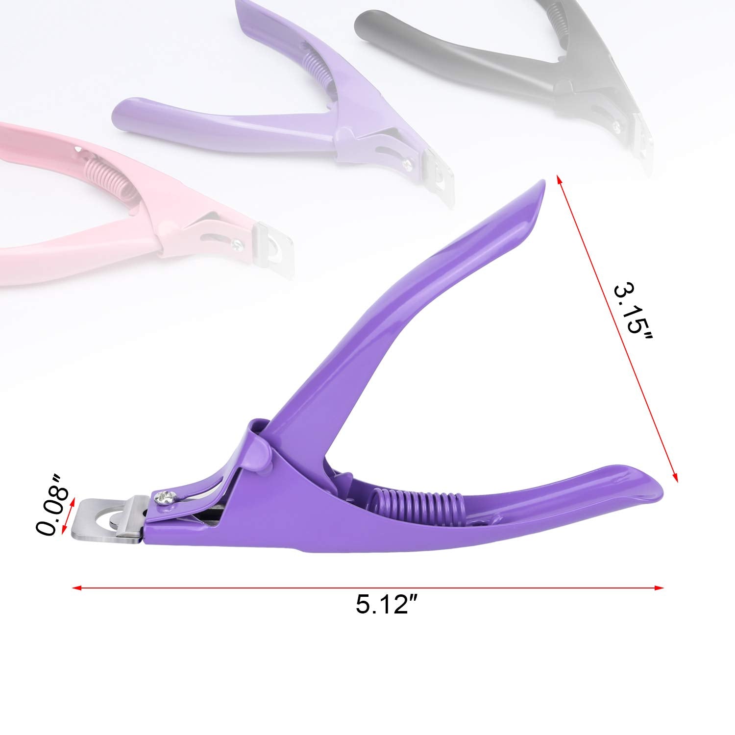 MWOOT 3 Piezas Alicates para Uñas Postizas Alicates para Uñas Acrílico, Cortador de Puntas de Uñas de Acero Inoxidable Herramienta de Manicura para Uñas de Gel Artificiales Acrílicas