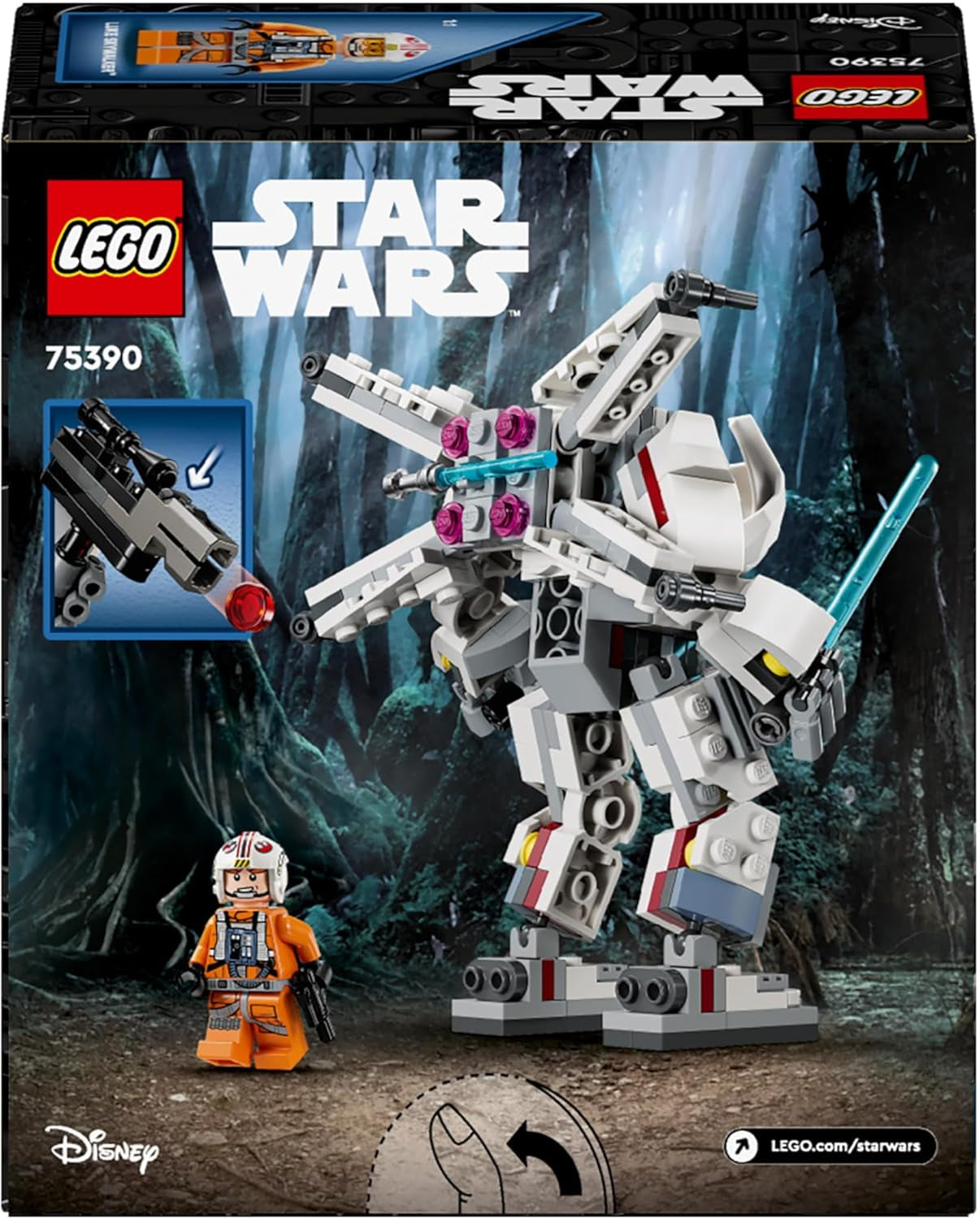 LEGO Star Wars X-Wing Mech de Luke Skywalker, ladrillos de juguete coleccionables, aventura de acción, idea de regalo para niños y niñas creativos a partir de 6 años 75390 Juegos de construcción Besuche den LEGO-Store