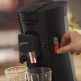 PHILIPS Senseo Select Cafetera espresso de cápsulas con selección de intensidad de café y función memoria, fabricada en plástico reciclado, color: negro (CSA240/60)