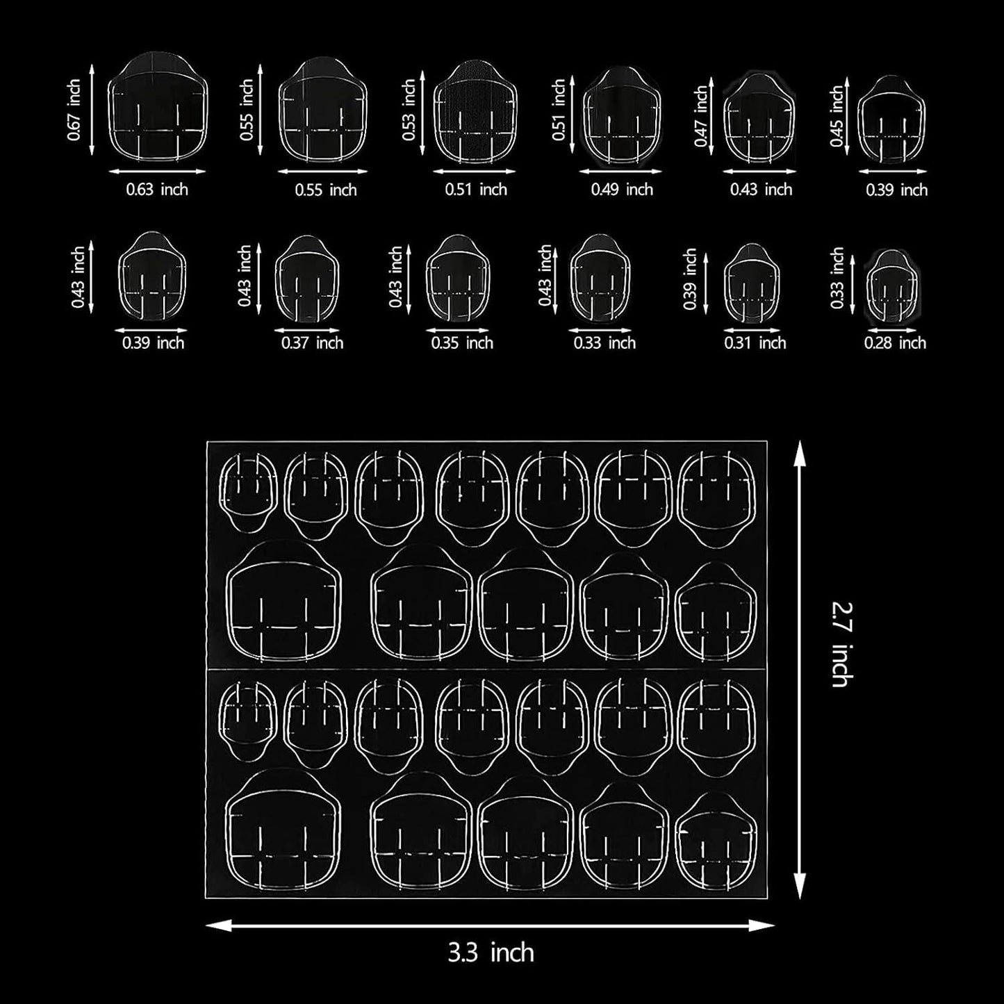 360 Uds. Tiras autoadhesivas transparentes para uñas, pegamento para uñas, tiras autoadhesivas de doble cara, decoración de manicura DIY transparente