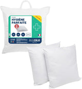 Bleu Câlin Juego de 2 almohadas rectangulares antiácaros, antibacterianas, mullidas confort, T 60X60 Cm, 100% algodón, surtido higiene perfecta Naty Shop almohadas estándar Forma cuadrada 60 X 60 Cm