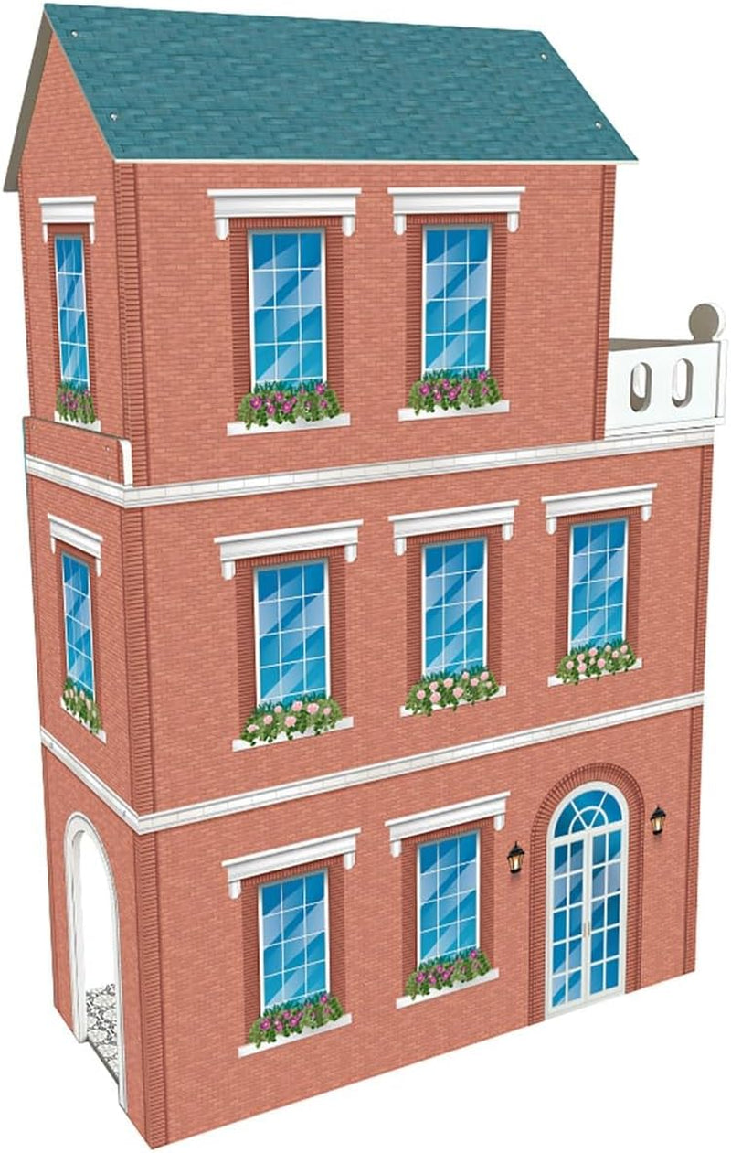 Casa de muñecas diseño Soho-Madera de 3 plantas con 8 muebles, tamaño 120 X 33 X 75 cm (913D00181) Naty Shop Casas de Muñecas