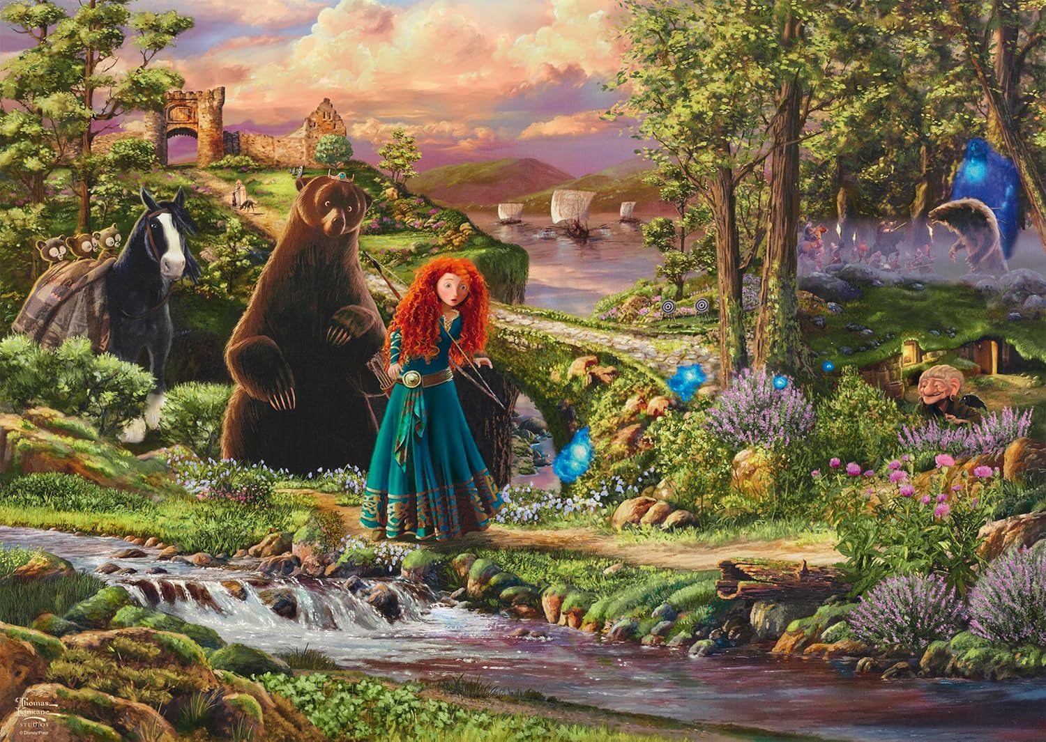Schmidt Spiele 58039 Disney, Valiente, Mérida, Thomas Kinkade, rompecabezas de 1000 piezas, multicolor Puzzle Naty Shop