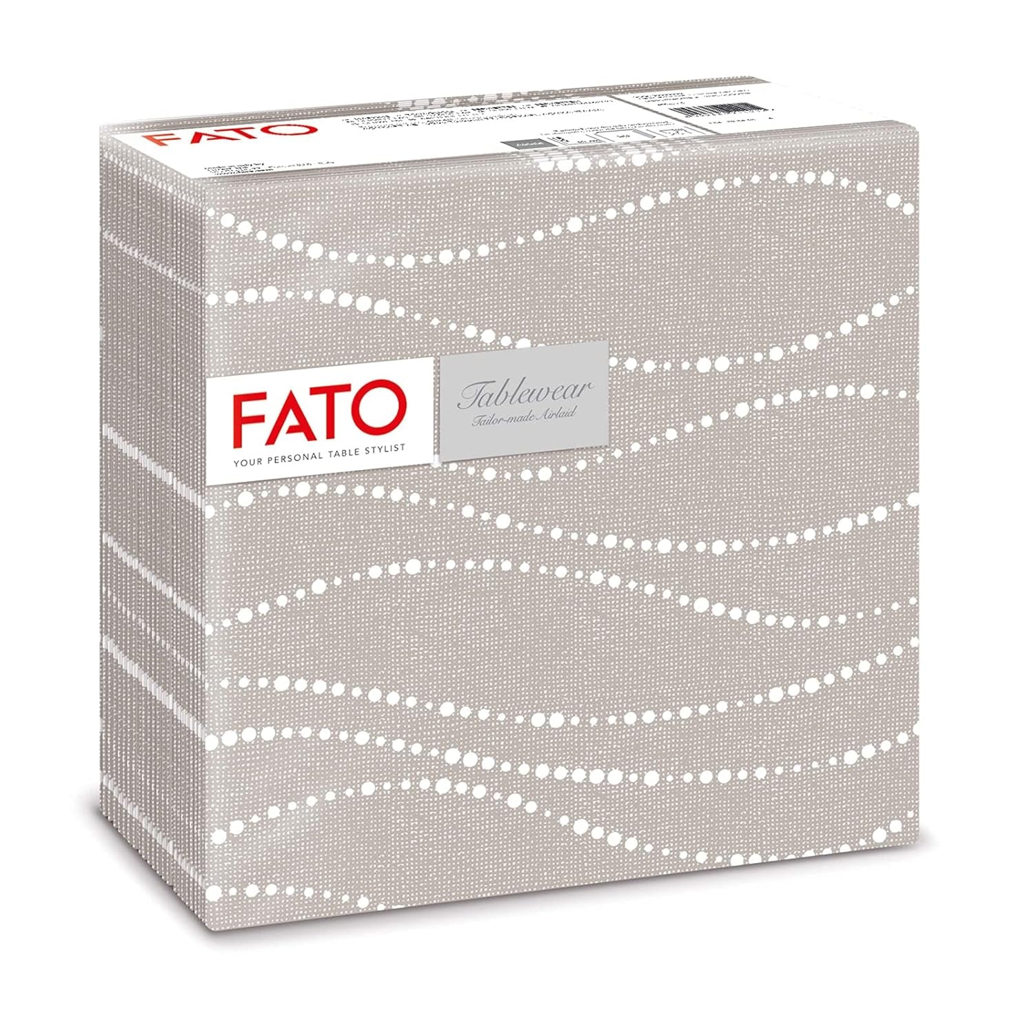 Fato - Servilletas de papel seco, airlaid, efecto textil, paquete de 50 servilletas, 40X40 plegadas en formato 4, Tropicana Decor