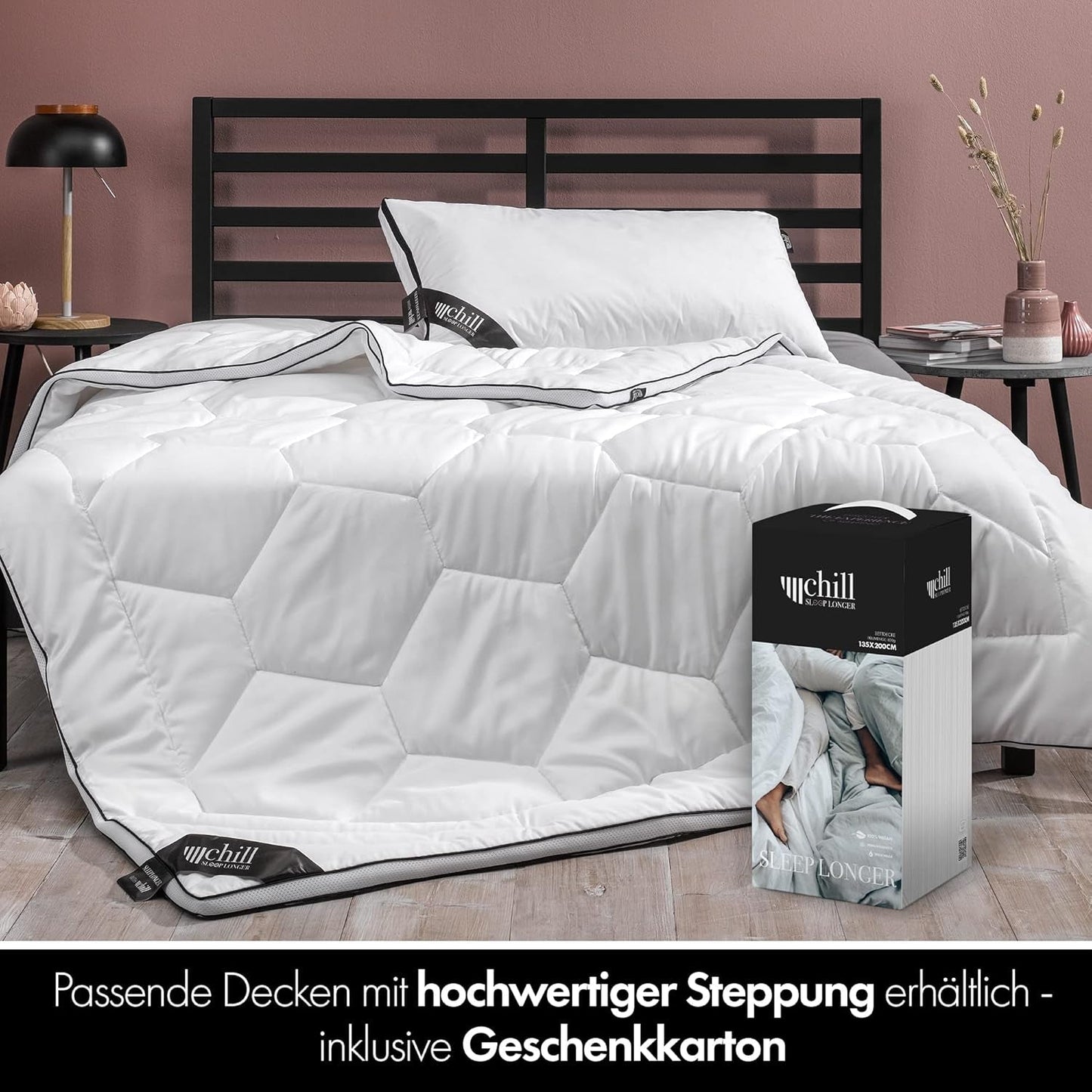 Almohada 80X80 Cm - diseño 2 en 1 - almohada en almohada - almohada grande para dormir transpirable y lavable y 100% vegana - 2 almohadas 3 opciones - almohada con relleno de 600G y 1200G Naty Shop almohadas estándar