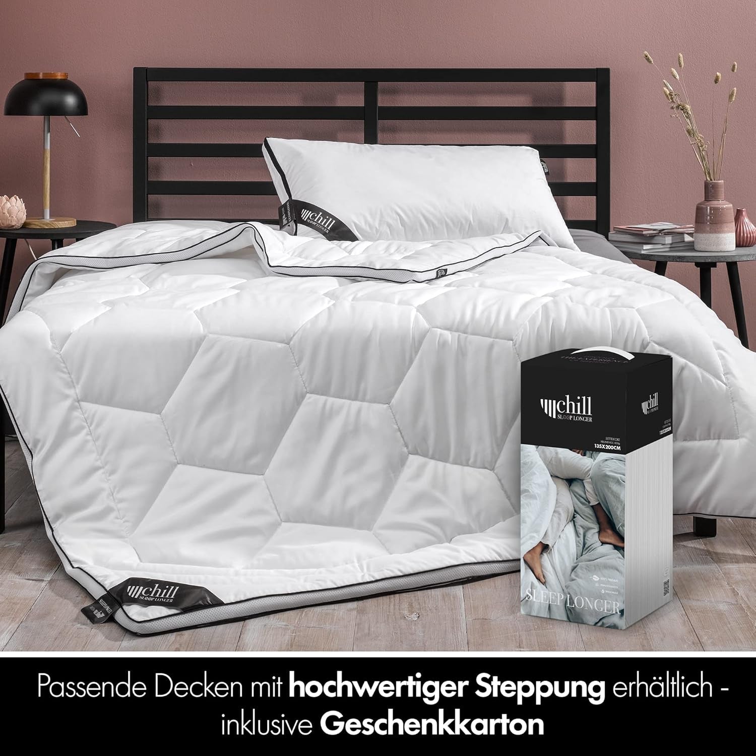 Almohada 80X80 Cm - diseño 2 en 1 - almohada en almohada - almohada grande para dormir transpirable y lavable y 100% vegana - 2 almohadas 3 opciones - almohada con relleno de 600G y 1200G Naty Shop almohadas estándar