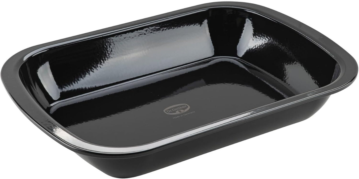 Dr. Oetker Back-Idee Kreativ Dessert- Und Auflaufform Aus Emaille, 39,5 X 28 X 6,5 Cm– Hitzebeständig Bis 400°C, Schnittfest, Kratzfest, Induktionsgeeignet, Schwarz Moldes y bandejas para hornear Naty Shop 39 X 28 Cm