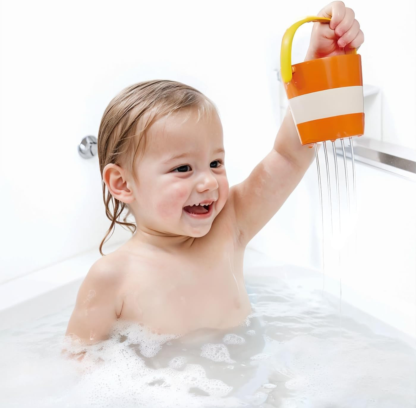 Juego de cubos coloridos Hape | Juguete de baño con rueda hidráulica de tres piezas para niños pequeños, multicolor Jucarii Bebe Naty Shop
