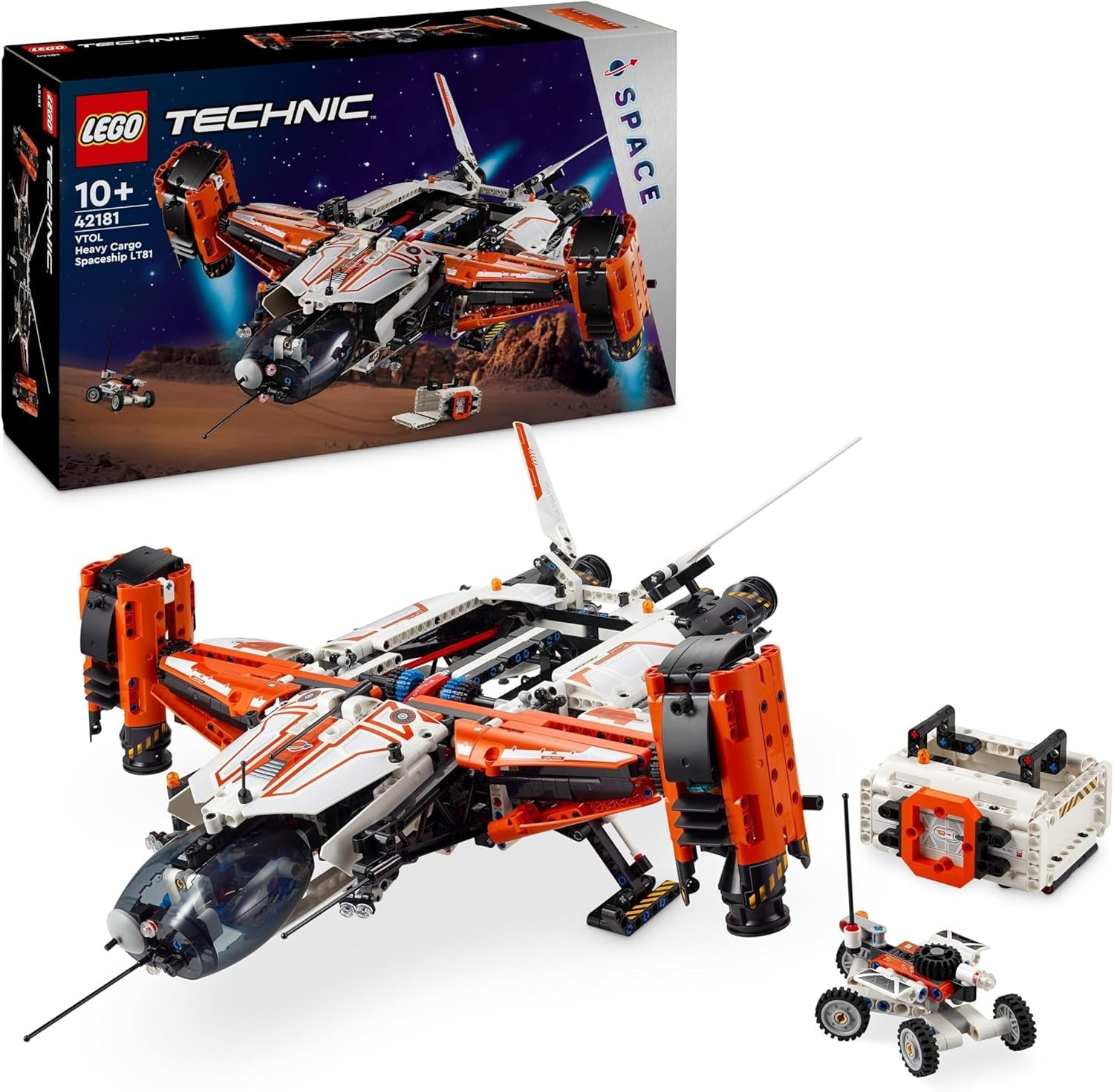 LEGO Technic Vtol Space Transporter LT81, Set de construcción espacial, Juguete espacial, Nave espacial, Mini Rover, Regalo para niños y niñas mayores de 10 años 42181 Juegos de construcción Besuche den LEGO-Store Single