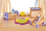 Hape Baby Room - Juego de habitación para muñecas de madera, muebles para muñecas, accesorios para casa de muñecas para niños pequeños, habitación para bebés en miniatura con columpio y accesorios, juego de rol para niños de 3 años