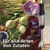 Bosch Stabmixer Ergomaster Serie 6 MSM6M673, 10 Jahre Motorgarantie, Edelstahl-Klingen, Verschleißfreie Keramik-Kupplung, Luftkühlung, Zerkleinerer, Kartoffelstampfer, Schneebesen, 1000 W Cocina Naty Shop