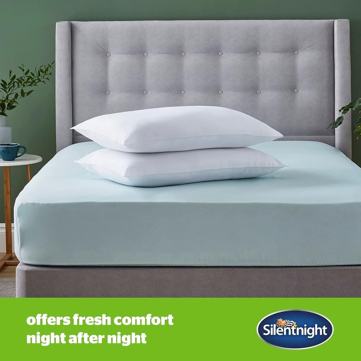 Paquete de 2 almohadas suaves antialérgicas Silentnight, almohadas de apoyo de plumas suaves, ideal para personas que duermen boca abajo, hipoalergénicas y lavables a máquina, paquete de 2 almohadas estándar Naty Shop