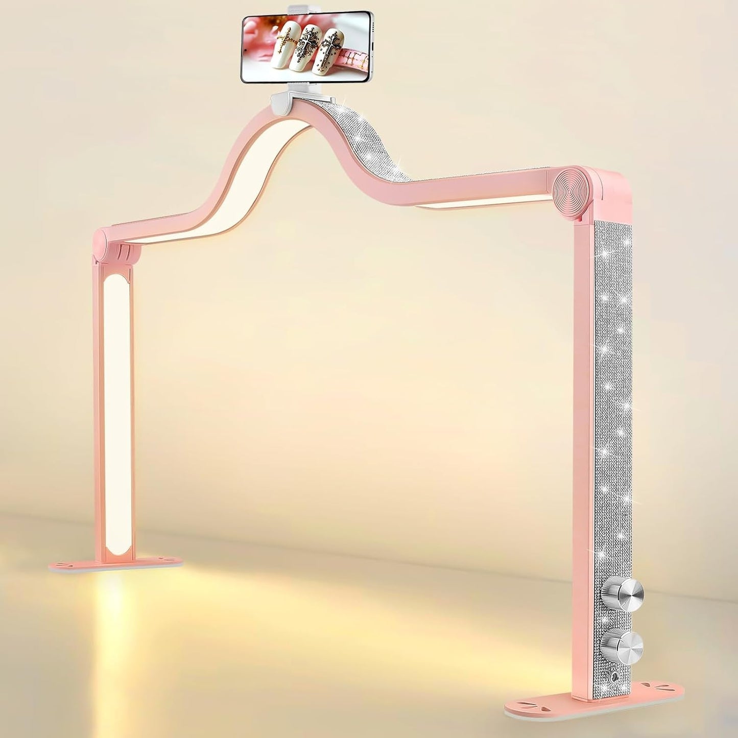Kalolary Lampadaire, Lash Lumière Pour Extensions De Cils Regglable À 360°, 3000K-6000K Demi-Lune Lamp, Lamp De Beauté (lámpara de media luna)