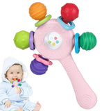 Mordedores para bebés de grado alimenticio: sin BPA, diseño resistente a la asfixia, agarre reforzado, adecuado para el desarrollo auditivo y dental, ideal para bebés de 0 a 36 meses (blanco)