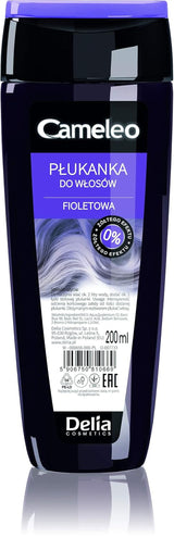 Cameleo - Tónico para el cabello rosa agua de rosas sin tinte amarillo Color de cabello semipermanente - Para cabello rubio y gris - Color y cuidado - Sin parabenos | 200 ml Tinte para el cabello Naty Shop Versión antigua - Violeta 200 Ml (1 paquete)