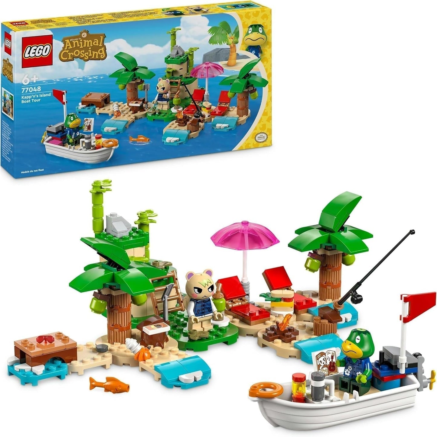 LEGO Animal Crossing Paseo en Barco por la Isla de Käptens, juguete creativo para niños con 2 minifiguras de la serie de videojuegos incluida Huschke, regalo para niñas y niños a partir de 6 años 77048 Juegos de construcción Besuche den LEGO-Store Single