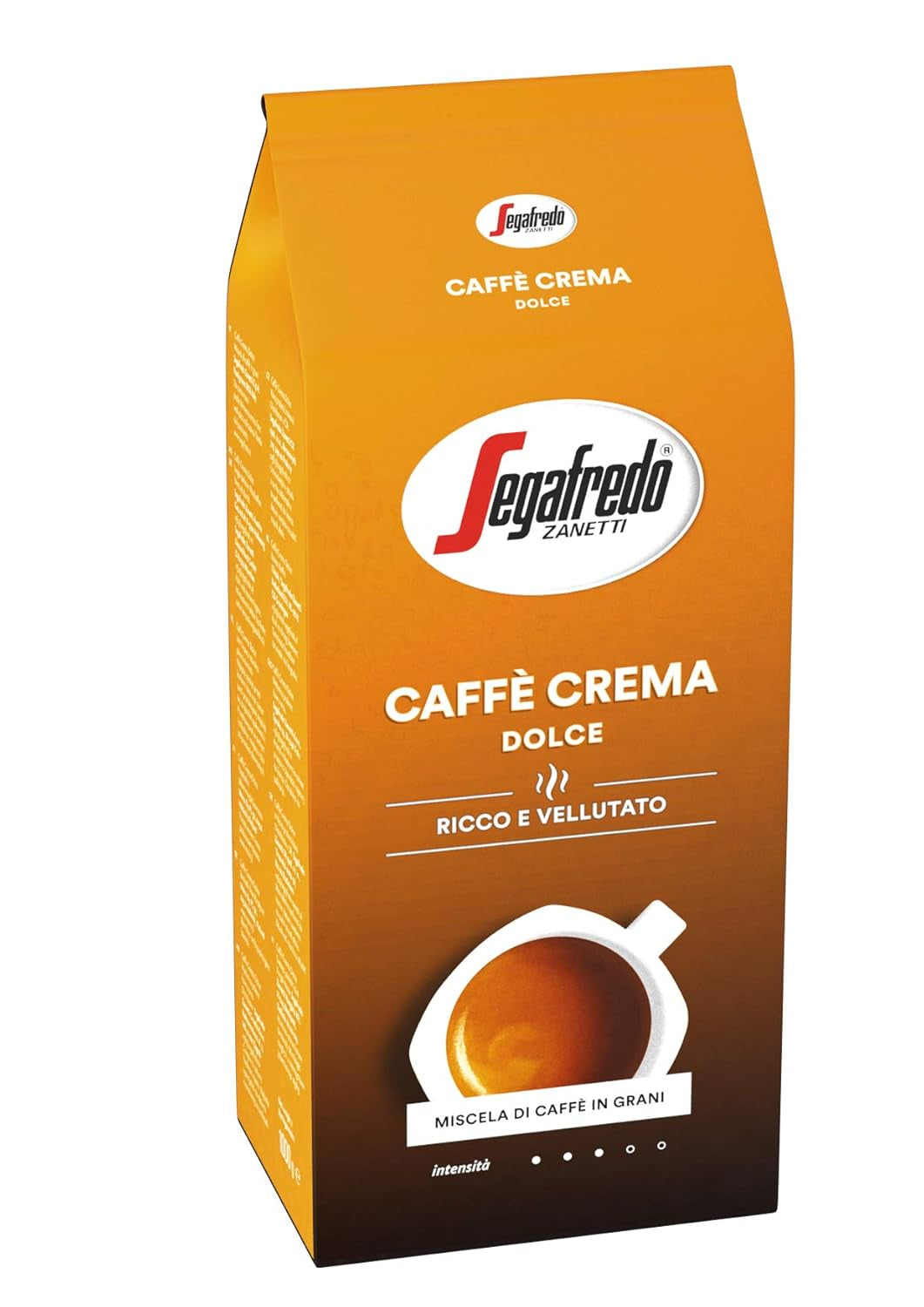 Segafredo Zanetti Caffè Crema Dolce - Granos enteros (paquete de 1 kg) - Apto para Caffè Crema - Café en grano de tostado ligero a medio con un sabor suave y equilibrado (paquete de 2)