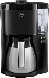Melitta Look Therm - Cafetera espresso con filtro, jarra térmica y depósito de agua extraíble, para hasta 10 tazas de café, negra