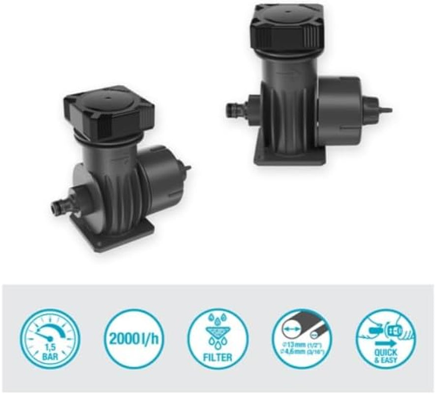 Sistema de riego Gardena Micro-Drip Basic Unit 2000: Unidad básica para reducción de presión, caudal de agua aprox. 2.000 l/h, tecnología de conexión rápida y sencilla (1354-20)