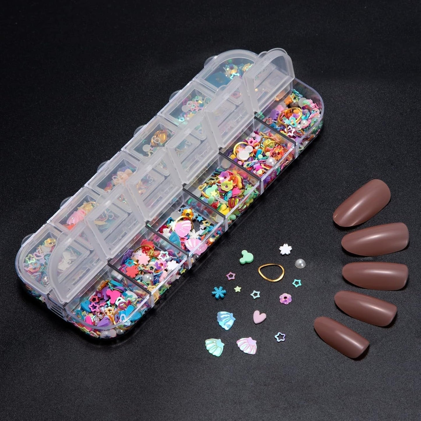 7 Boxen Strasssteine ​​​​Nägel, Nail Art Kit Strass Nagelglitzer Paillettes Nagel-Edelsteinen Kristalle Perlen Diamanten Metall Nieten Für DIY Dekoration Nageldesign (Multicolor)