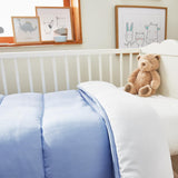 Pikolin Home - Edredón Reversible 300 G - Relleno Nórdico Bicolor - Para cuna de 60 - Relleno de plumas, cálido, transpirable, Azul/Blanco, 100 X 120 cm Edredones y edredones Naty Shop