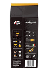 Segafredo Zanetti Caffè Crema Dolce - Granos enteros (paquete de 1 kg) - Apto para Caffè Crema - Café en grano de tostado ligero a medio con un sabor suave y equilibrado (paquete de 2)