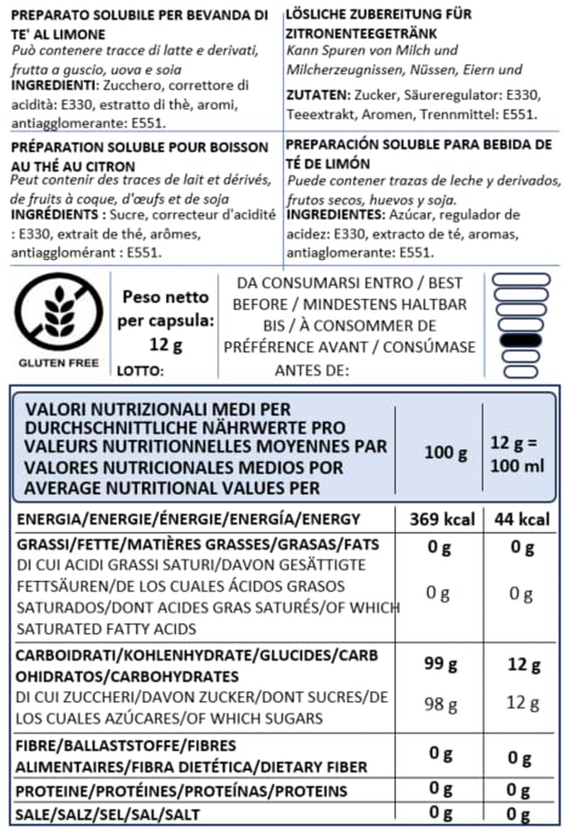 Caffè Vulcanus - Mezcla de té 60 cápsulas, sabor: té inglés, té de melocotón, té de limón y té de bayas - cápsulas compatibles con Nescafé Dolce Gusto