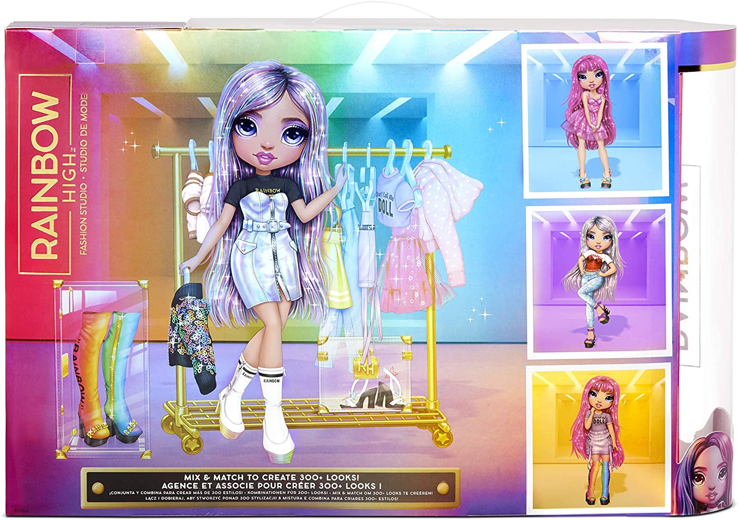 Rainbow High 571049 Fashion Studio - Muñeca exclusiva con ropa, accesorios y 2 pelucas brillantes - ¡Crea más de 300 conjuntos!