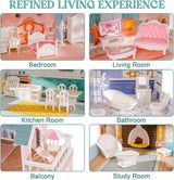 Casa de Muñecas de Madera con Muebles y Accesorios Casa de Juegos para Niñas Juguetes de Sala de Juegos Casas de Muñecas Naty Shop
