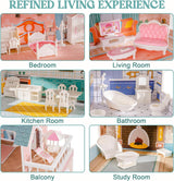 ROBUD Casa de muñecas de madera con muebles y accesorios Casas para niñas Casa de juegos Juguete para niños