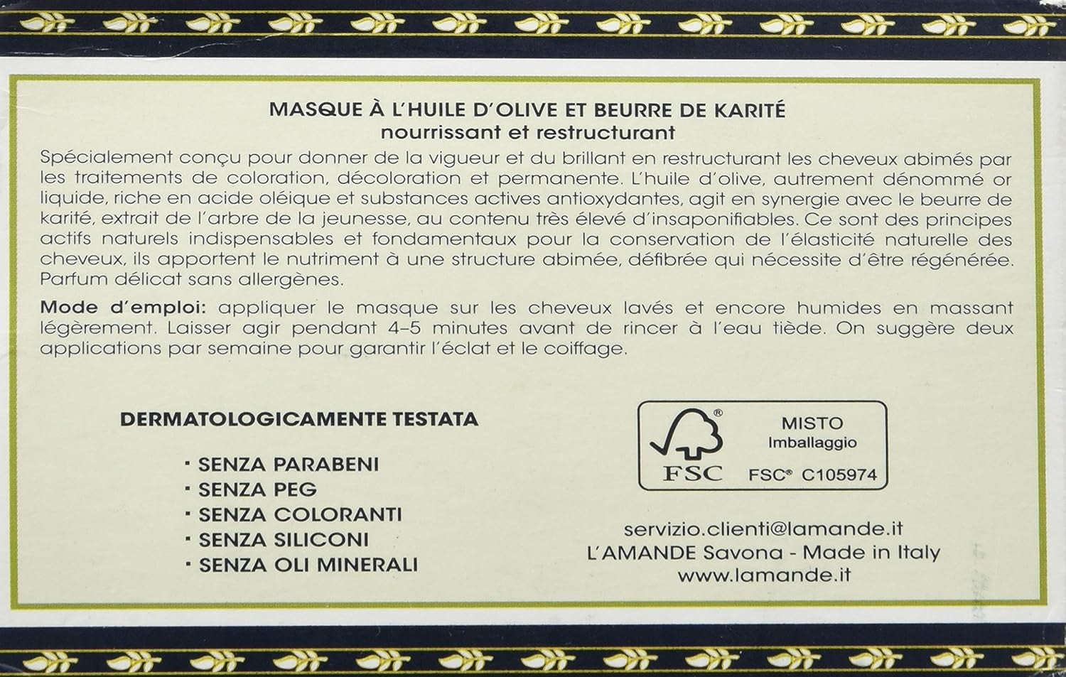 Mascarilla facial de aceite de oliva - 300 ml Naty Shop mascarilla capilar