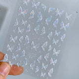 Aurora Muschel Schmetterling Nagelsticker Weiß Schmetterlinge Nail Sticker Gelee Relief Butterfly Nagelaufkleber Y2K Mariposas Nagel Sticker Nägel Nageldesign Nagel Zubehör Nail Art Stickers Nailart