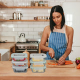 Relaxdays Recipientes de Vidrio con Tapa, Set de 6, 370ml, Recipientes para Conservar Alimentos, Tapa de Plástico, Herméticos, Tarro de Vidrio, Cajas Transparentes para Conservar Alimentos Naty Shop