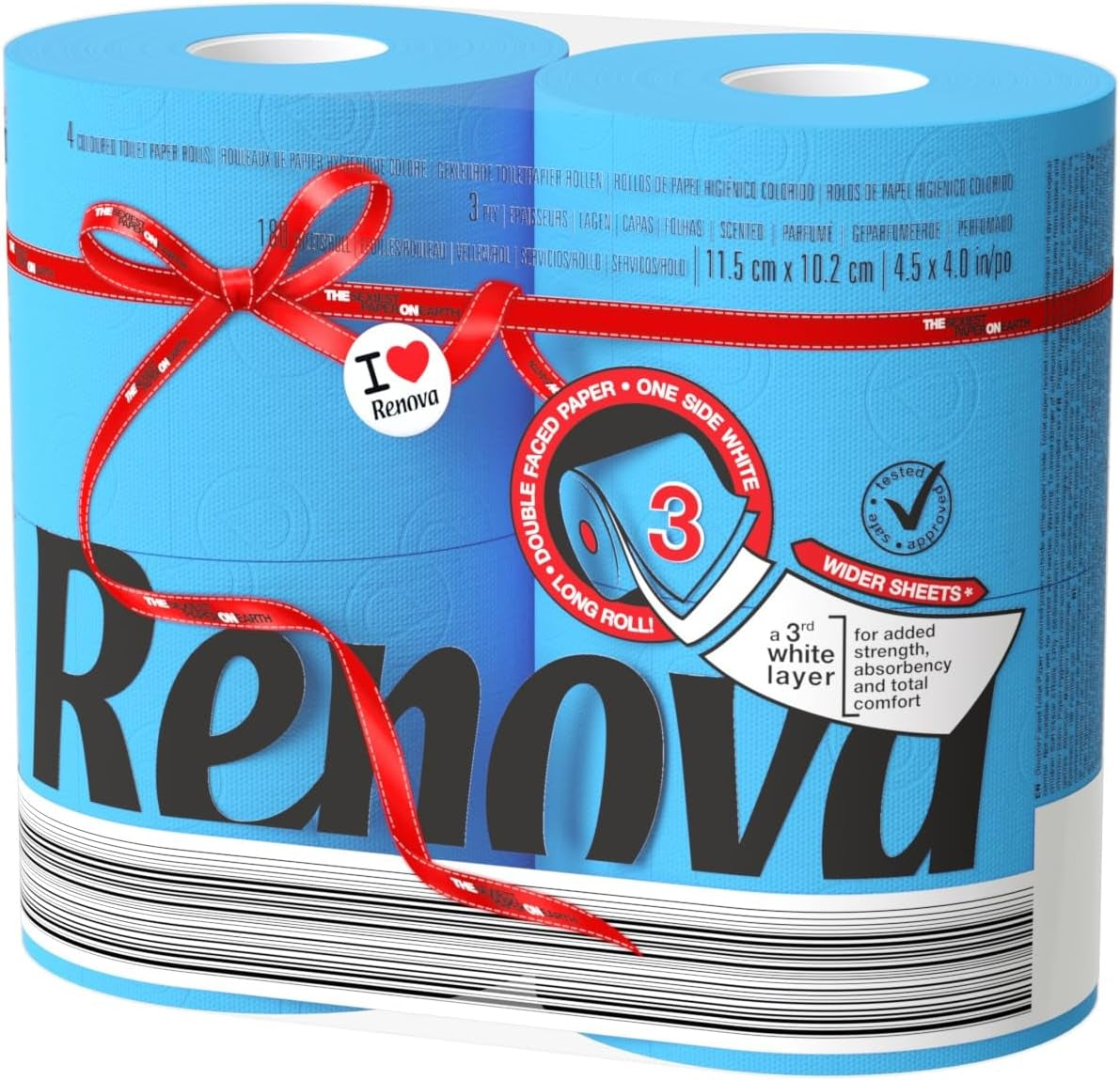 Papel higiénico Renova, verde, 4 rollos