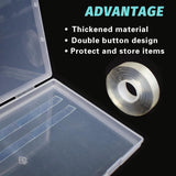 2 uds 30cm cinta adhesiva de doble cara caja de almacenamiento de uñas artificiales caja rectangular transparente cajas de embalaje de plástico contenedor de puntas de uñas uñas artificiales 21,8x15,5 cm