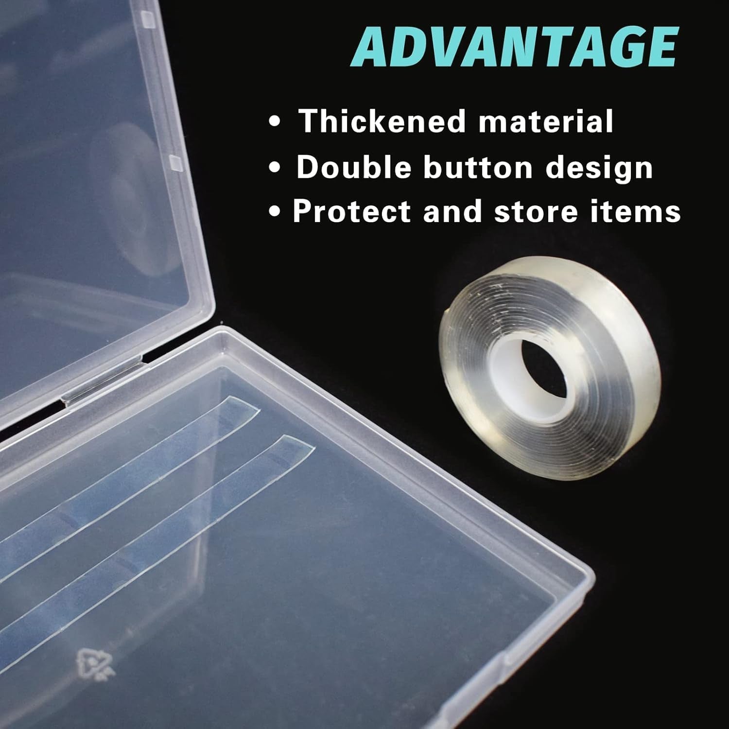 2 uds 30cm cinta adhesiva de doble cara caja de almacenamiento de uñas artificiales caja rectangular transparente cajas de embalaje de plástico contenedor de puntas de uñas uñas artificiales 21,8x15,5 cm