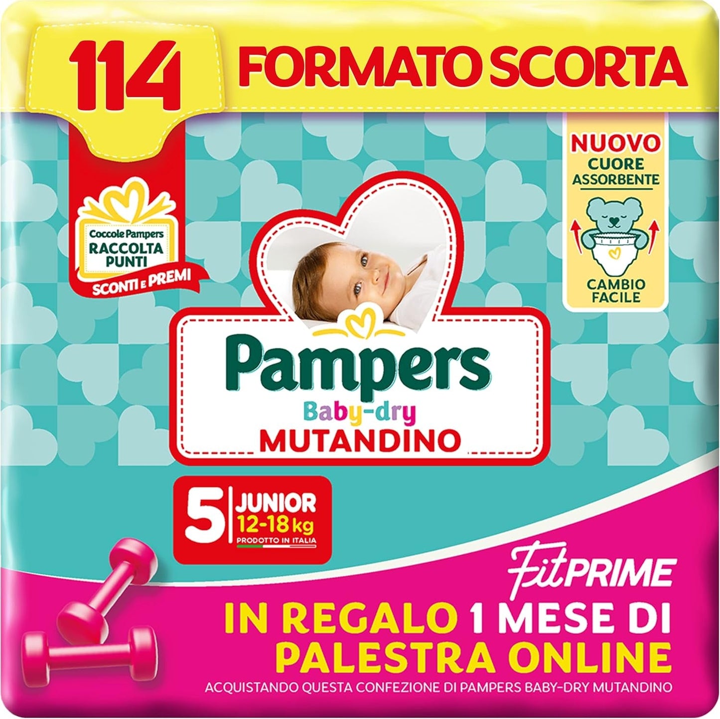 Pampers Baby Dry Pants y pañales Fit Prime Maxi, talla 138, talla 4 (8-15 kg), 1 mes gratis online en el gimnasio