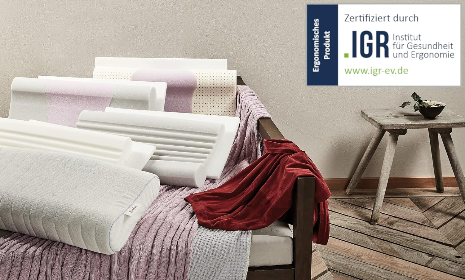 PARADIES Almohada cervical 40X80 Cm - Revita Ergonómica - Certificada IGR, Almohada ergonómica de soporte para el cuello Altura: 10 Cm Almohadas ortopédicas cervicales Naty Shop