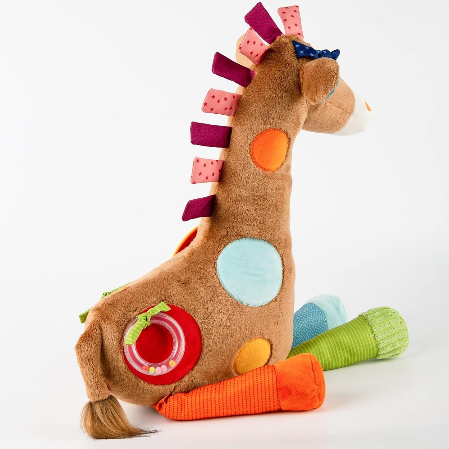 SIGIKID 42863 Jirafa XXL Juguete Bebé, Juguete Educativo PlayQ, Peluche con Mordedor, Sonajero, Espejo, Chirriante, para Bebés y Niños a Partir de 3 Meses, Multicolor/Jirafa 72cm Juguetes Bebe Naty Shop
