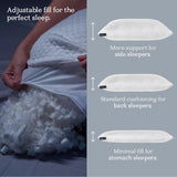 Dreamyblue Almohada para Dormir Premium - Relleno de Espuma viscoelástica Triturada [Loft Ajustable] Funda de Viscosa de bambú Lavable - para costados, Espalda y Barriga Deslizables - Almohadas estándar Naty Shop