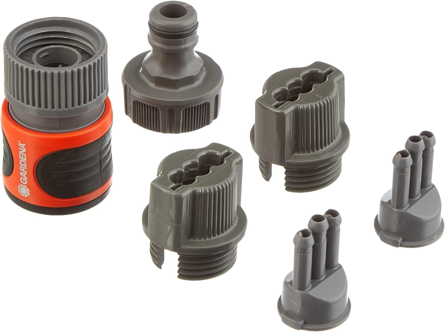 Kit de conexión de manguera de aspersor Gardena: accesorios de conexión para el inicio y el final de la manguera de aspersor, accesorios para artículos (995, 996, 997, 1998, 1999), piezas originales del sistema Gardena (5316-20)