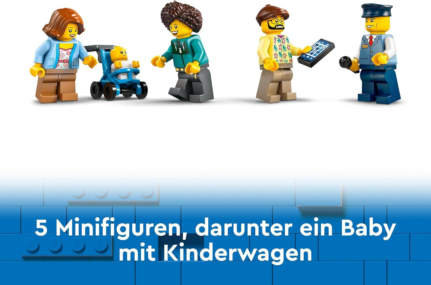 LEGO City Autobús de dos pisos, autobús de juguete de dos pisos, juego de vehículos para niñas y niños a partir de 7 años, contiene 5 figuras, incluido un bebé en un cochecito 60407 Juegos de construcción Besuche den LEGO-Store