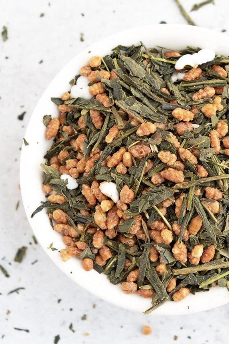 Té verde Umami Bio Genmaicha de culturas japonesas, 100g - Hojas de té con arroz frito -