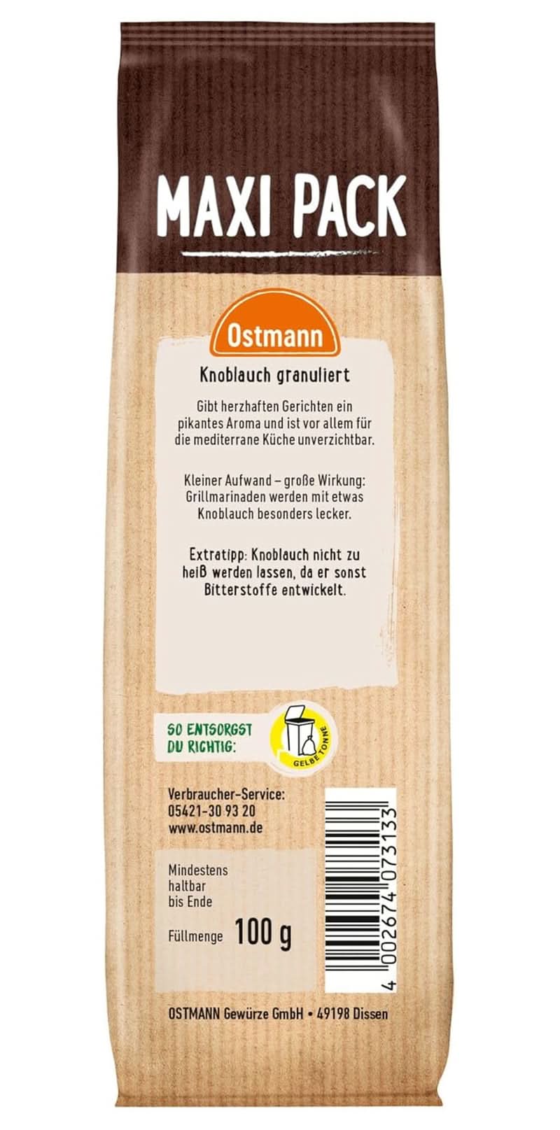 Ostmann - Ajo granulado, 100 gramos Condimente Naty Shop